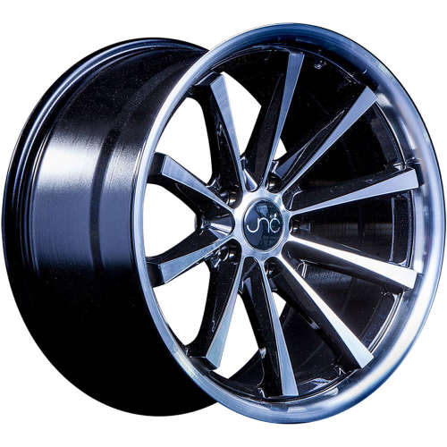 JNC JNC02818x10 +25 Black with Machined Spoke Face and Outer Lip Flange