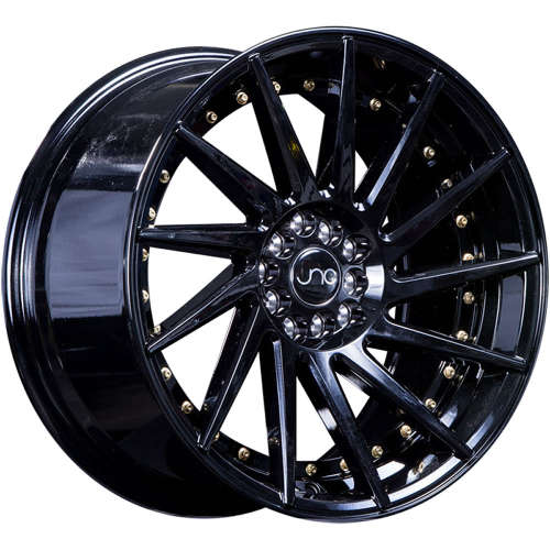 JNC JNC05118x9.5 +35 Gloss Black with Gold Rivets