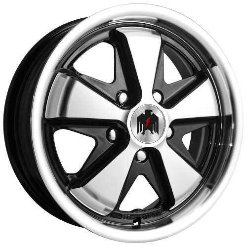 Klassik Rader 91115x5.5 +45 Gloss Black with a Machined Face and Lip