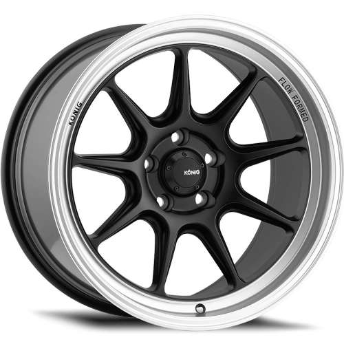 Konig Countergram18x10.5 +25 Matte Black with a Matte Machined Lip