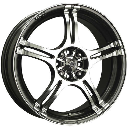 Konig Incident15x6.5 +40 Graphite with Machined Spoke Faces and Outer Lip