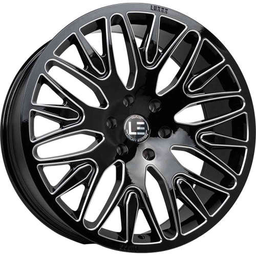 Luxxx Alloys LUXLE722x9 +20 Gloss Black with Milled Spoke Edges
