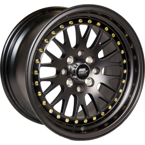 MST MT1015x8 +25 Matte Black with Gold Rivets