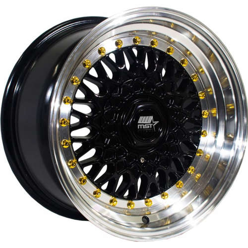 MST MT1316x8 +20 Black with a Machined Lip and Gold Rivets