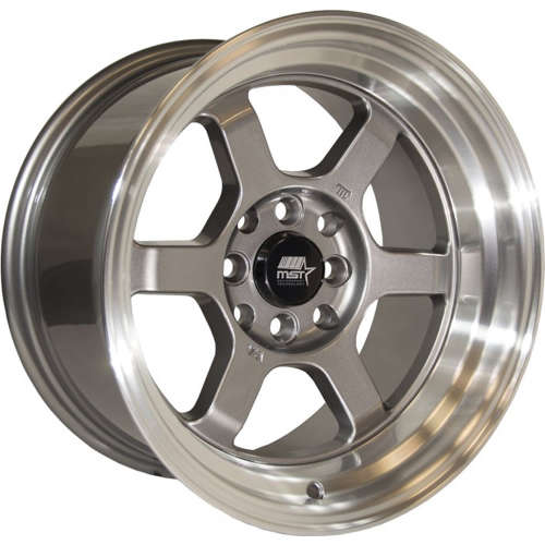 MST Time Attack17x9.0 +20 Gunmetal Gray with a Machined Lip