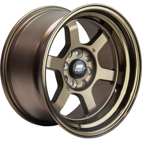 MST Time Attack16x8 +20 Matte Bronze with a Bronze Machined Lip