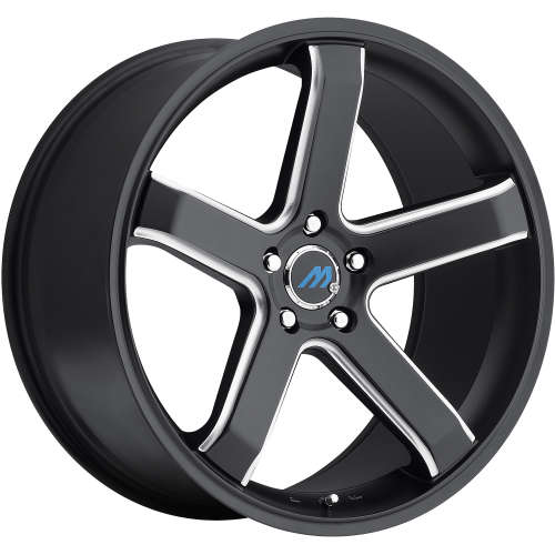 Mach M520x8.5 +35 Satin Black with Milled Spoke Edges