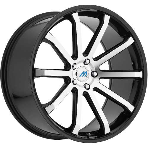 Mach ME1020x8.5 +45 Gloss Black with Machined Spoke Faces