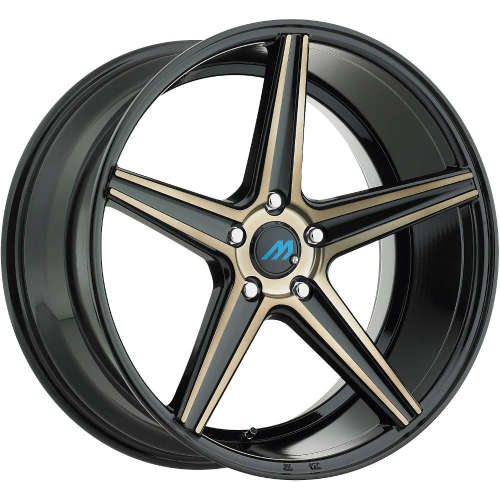Mach ME118x8 +20 Gloss Black with Machined Spoke Edges and Bronze Tint