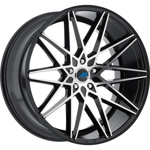 Mach ME2020x8.5 +40 Gloss Black with Machined Spoke Faces