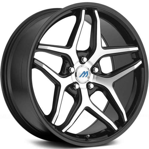 Mach ME318x8 +42 Gloss Black with Machined Spoke Faces