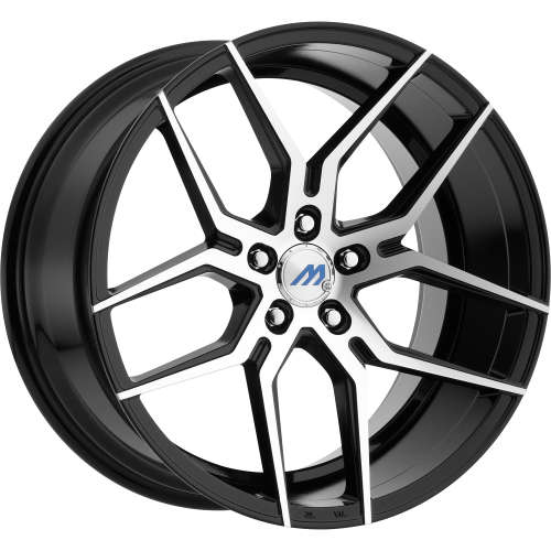 Mach ME418x8 +35 Gloss Black with Machined Spoke Faces