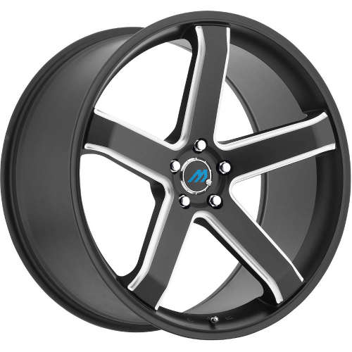 Mach ME520x10 +25 Satin Black with Milled Spoke Edges