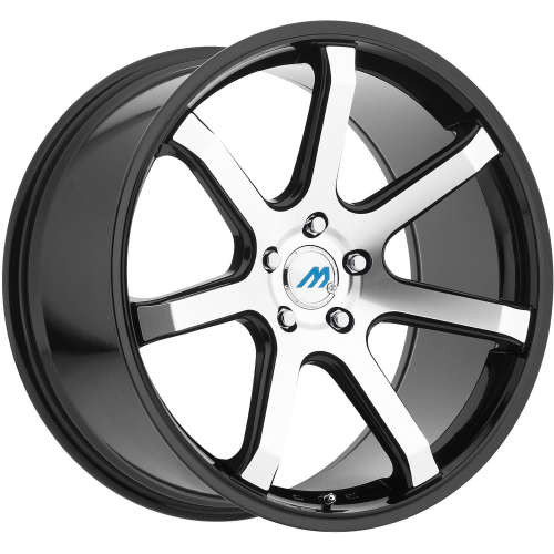 Mach ME718x8 +18 Gloss Black with Machined Spoke Faces