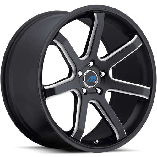 Mach ME720x10 +42 Satin Black with Milled Spoke Edges