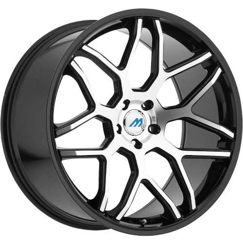 Mach ME820x8.5 +35 Gloss Black with Machined Spoke Faces