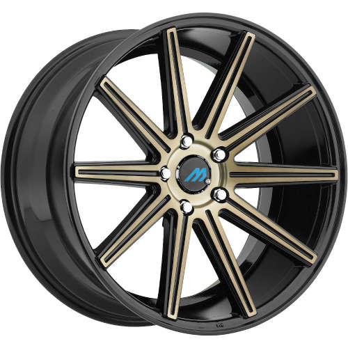 Mach ME920x10 +25 Gloss Black with Machined Spoke Faces and Bronze Tint