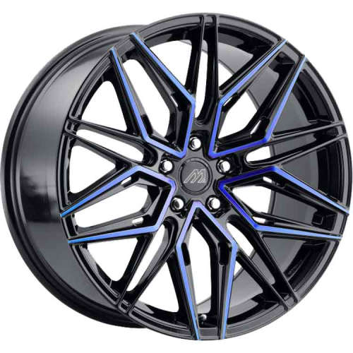 Mach MF620x8.5 +15 Gloss Black with Red Machined Spoke Faces