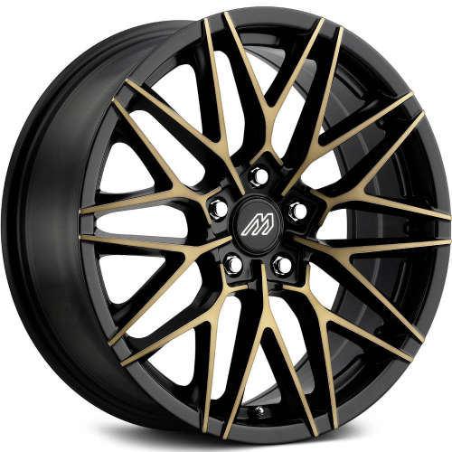 Mach MP4017x7.5 +40 Matte Black with Machined Spoke Faces and Bronze Tint
