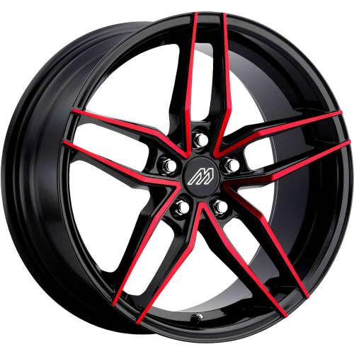 Mach MP5120x8.5 +40 Gloss Black with Red Spoke Faces