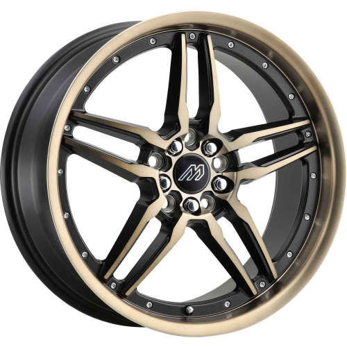 Mach MP5718x8 +42 MatteBlack with Bronze Spoke Faces and Lip