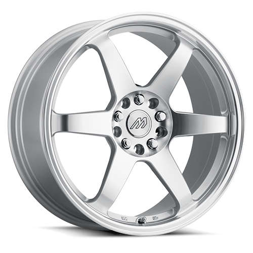 Mach MP6018x8 +35 Arctic Silver with Machined Spoke Face and Lip