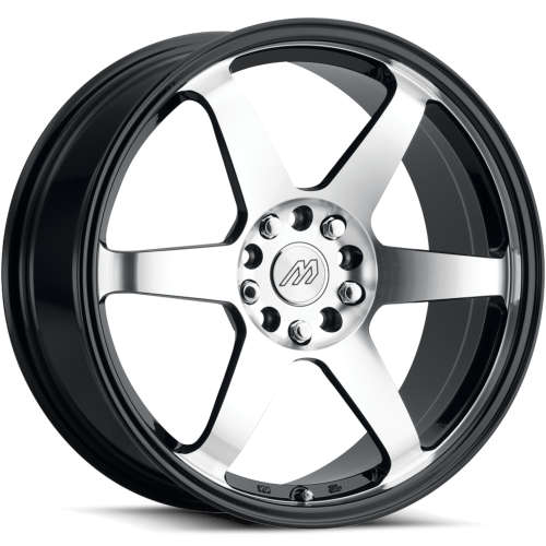 Mach MP6017x7.5 +38 Gloss Black with Machined Spoke Faces