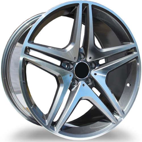 Marquee Replica R505520x9.5 +35 Gloss Gray with Machined Spoke Faces and Outer Lip