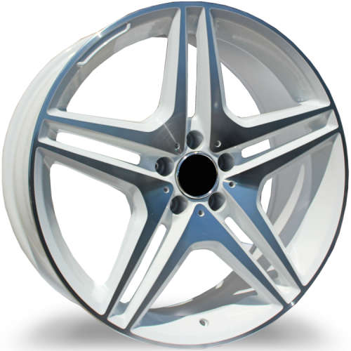 Marquee Replica R505520x9.5 +35 Gloss White with Machined Spoke Faces and Outer Lip