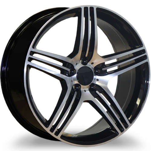 Marquee Replica R670420x8.5 +35 Gloss Black with Machined Spoke Faces and Outer Lip