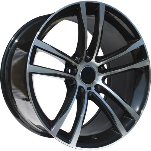Marquee Replica R891618x9 +35 Gloss Black with Machined Spoke Faces and Outer Lip