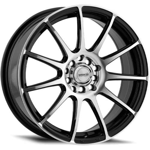 Maxxim Champ15x6.5 +38 Gloss Black with Machined Spoke Faces and Outer Lip