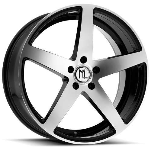 Modern Luxury ML-2 22x9 +20 Gloss Black with Machined Spoke Faces