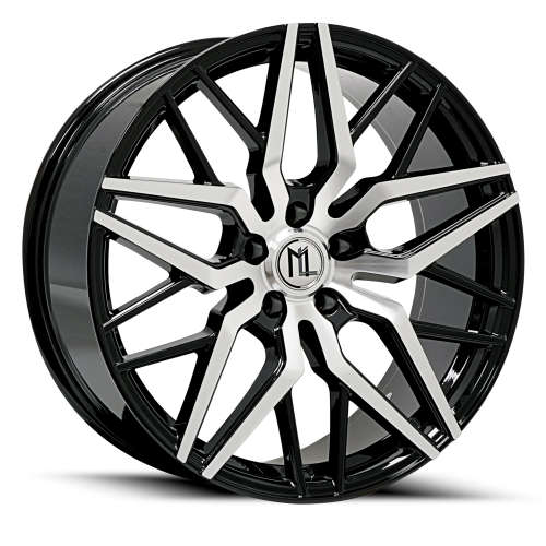 Modern Luxury ML-3 22x10.5 +25 Gloss Black with Machined Spoke Faces