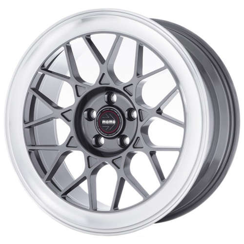 Momo RF Series Ferrara19x9.5 +48 Gloss Anthracite with a Polished Outer Lip
