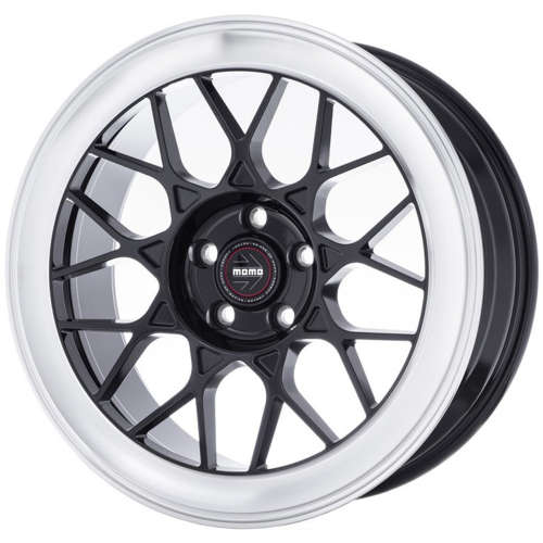 Momo RF Series Ferrara19x9.5 +40 Gloss Black with a Polished Outer Lip