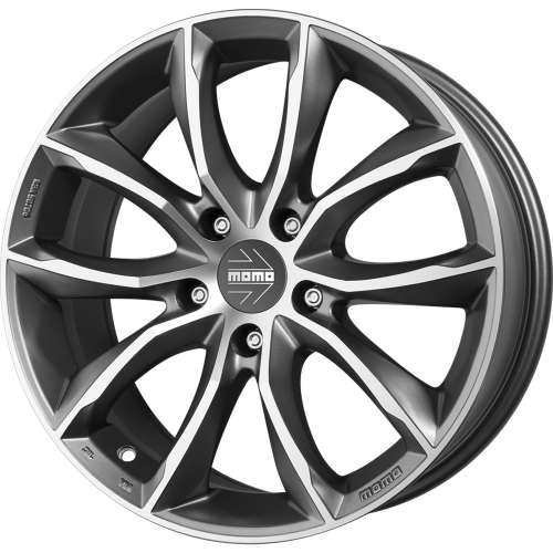 Momo ScreamJet Evo17x8 +45 Matte Anthracite Gray with Diamond Cut Machined Spoke Faces and Outer Lip Ring