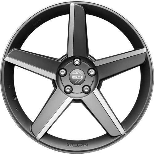 Momo Stealth19x9.5 +42 Matte Anthracite Gray with a Diamond Cut Machined Spoke Edge