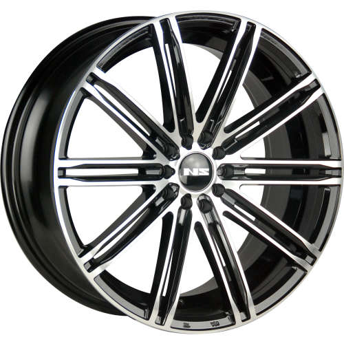 NS NS160118x8 +40 Black with Machined Spoke Faces and Outer Lip Ring