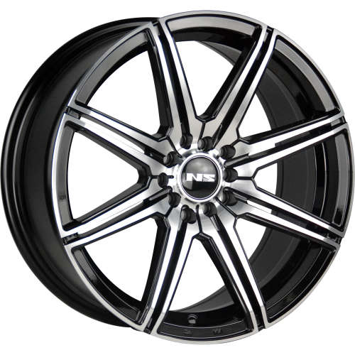 NS NS160317x7.5 +38 Black with Machined Spoke Faces and Outer Lip