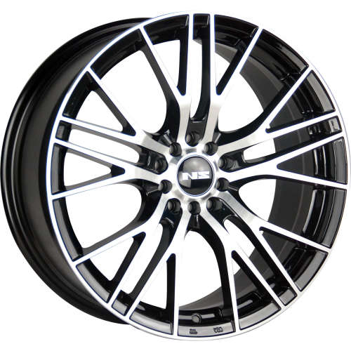 NS NS160416x7 +38 Black with Machined Spoke Faces and Outer Lip