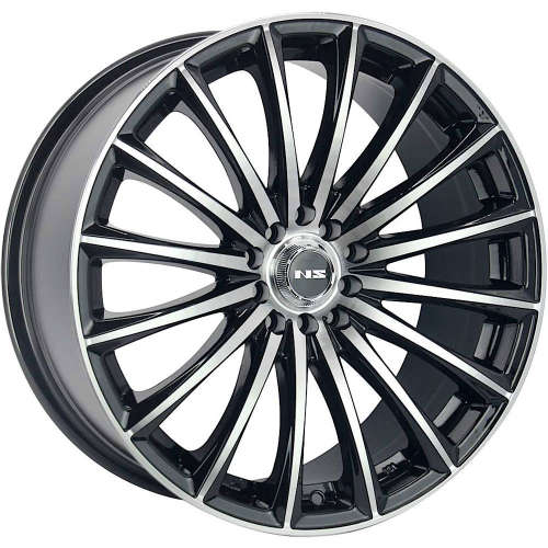 NS NS180118x8 +38 Black with Machined Spoke Faces and Outer Lip