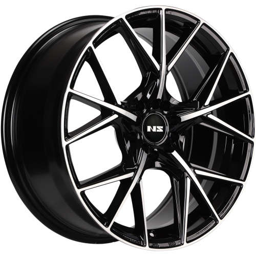 NS NS180816x7 +35 Gloss Black with Machined Spoke Faces
