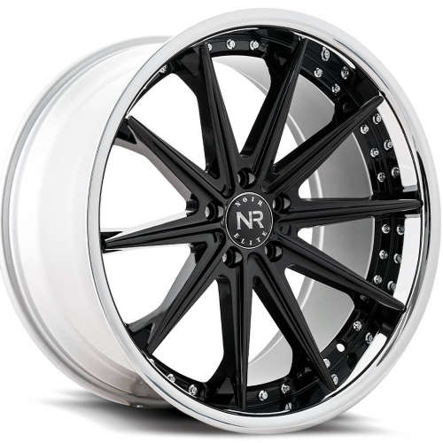 Noir Elite NR10020x8.5 +20 Gloss Black with a Chrome Stainless Steel Lip