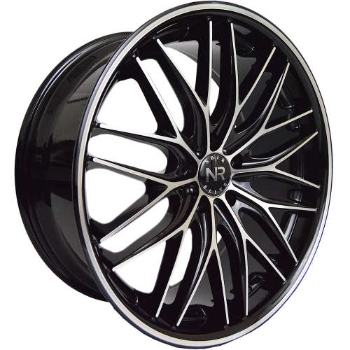 Noir Elite NR10620x10 +40 Gloss Black with Machined Spoke Faces and Pinstripe Lip