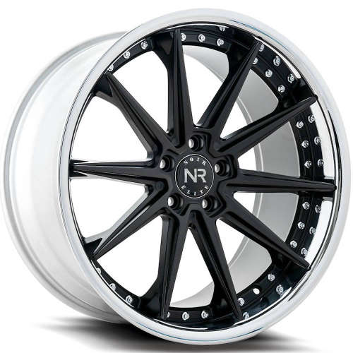 Noir Elite NR11020x8.5 +35 Matte Black with a Chrome Stainless Steel Lip
