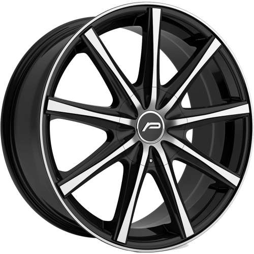 Pacer Evolve 789MB 18x7.5 +42 Gloss Black with Machined Spoke Faces and Outer LIp