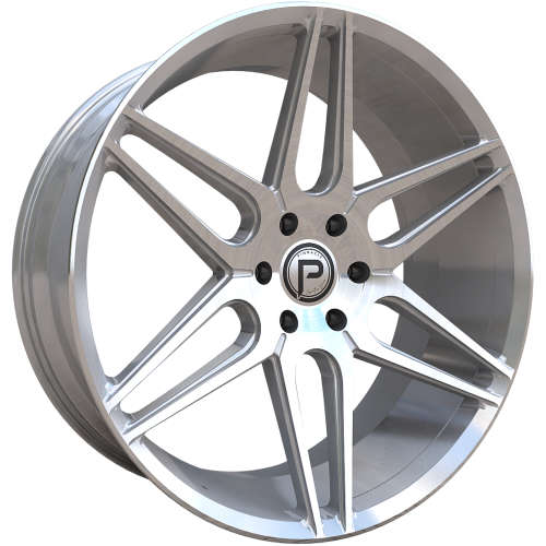 Pinnacle Lavish P302 22x9 +15 Silver with Brushed Spoke Faces