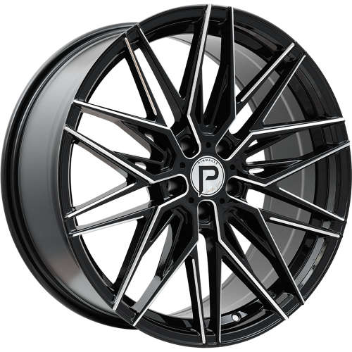 Pinnacle Majestic P210 20x8.5 +15 Gloss Black with Milled Spoke Accents