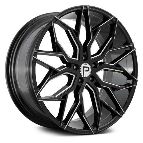 Pinnacle Mystic P306 20x8.5 +35 Gloss Black with Milled Spoke Edges